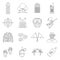 Paintball icons set, outline style