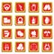 Paintball icons set red square vector
