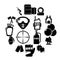 Paintball icons set, simple style