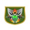 Paintball logo. Military emblem. Army sign. Helmet and weapons.