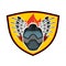 Paintball logo. Military emblem. Army sign. Helmet and weapons.