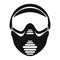 Paintball mask with goggles simple icon