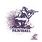 Paintball player stylized vector symbol