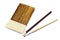 Paintbrush and asian writing brush