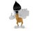Paintbrush character holding blank business card