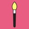 Paintbrush line color icon, modern minimal flat design style, vector illustration