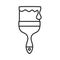 Paintbrush with Paint Outline Flat Icon