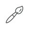 Paintbrush vector illustration editable icon - outline pixel perfect symbol of artistic instrument for painting.