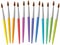Paintbrushes Loosely Arranged Rainbow Colored Collection