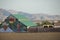 Painted barn in California farmland