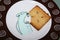 A painted beaver eats cookie