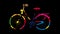 Painted Bicycle With Colored Blobs - Colorful Illustration - Iso