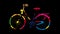 Painted Bicycle With Colored Blobs - Vector Illustration - Isolated On Black Background