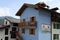 Painted blue house in Guardia, little village near Folgaria, Trentino Alto Adige, Italy