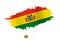 Painted brushstroke flag of Bolivia with waving effect