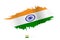 Painted brushstroke flag of India with waving effect