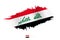 Painted brushstroke flag of Iraq with waving effect