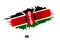 Painted brushstroke flag of Kenya with waving effect