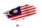 Painted brushstroke flag of Malaysia with waving effect