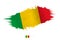 Painted brushstroke flag of Mali with waving effect