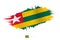 Painted brushstroke flag of Togo with waving effect