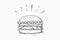 painted burger line art