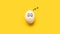 Painted chicken egg with sleeping emoji