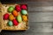 Painted chicken eggs for the traditional Christian holiday Easter on a wooden background. Painted eggs. Easter concept. Easter