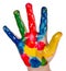 Painted child hand