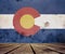 A painted Colorado flag.