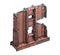 Painted construction of steel beams font. Letter B.