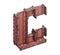 Painted construction of steel beams font. Letter C.