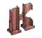 Painted construction of steel beams font. Letter K.
