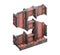 Painted construction of steel beams font. Letter S.