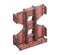 Painted construction of steel beams font. Number 8.