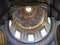 Painted and decorated ceiling dome of the church of Saint Agnese in Agone to Rome in Italy.