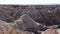 The Painted Desert on a sunny day. Diverse sedimentary rocks and clay washed out by water. Petrified Forest National Park, USA,