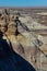 The Painted Desert on a sunny day. Diverse sedimentary rocks and clay washed out by water. Petrified Forest National Park, USA,