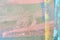 Painted drywall texture. background. stripes pink blue yellow turquoise gray