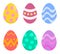 Painted easter eggs icon set. vector illustration isolated on white