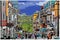 Painted effect of Mont-Tremblant Pedestrian Village