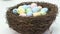 Painted eggs basket. Easter holiday. Religious Christian holiday. happy Easter