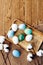 painted eggs easter tradition decoration wooden background