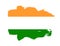 Painted flag of india with stroke brush effect on white background