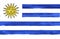 Painted flag of Uruguay