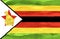 Painted flag of Zimbabwe