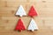 Painted Frosted Christmas Tree Cookies on Wooden Carving Board