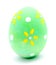 Painted green easter egg isolated