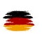 Painted grunge German flag, brush strokes on white background. Vector illustration