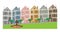 Painted Ladies Row Houses in San Francisco CA vector Illustration